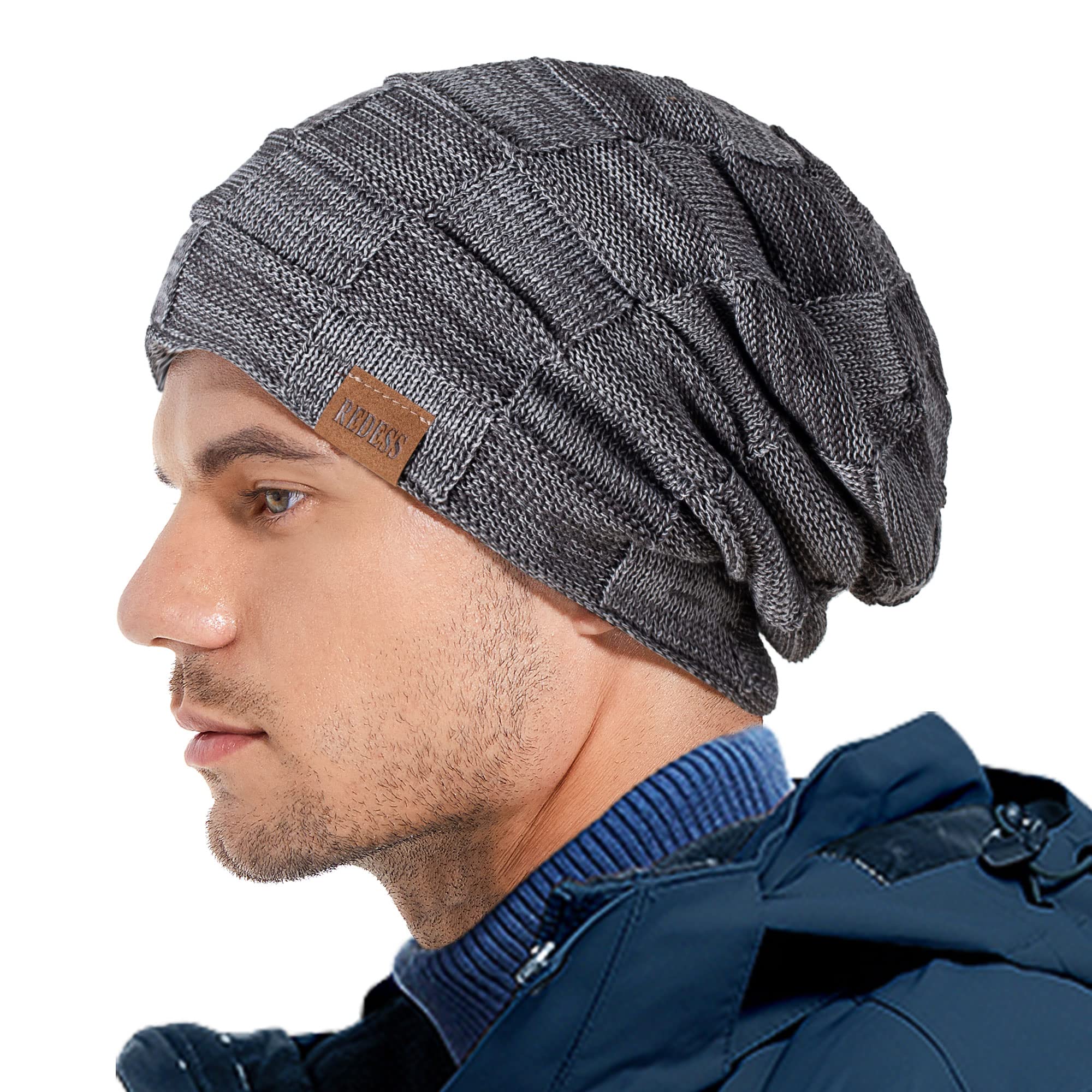 REDESS Cappello a Berretto per Uomini e Donne Cappelli Caldi Invernali in Maglia Slouchy Cappello a Cranio Spesso