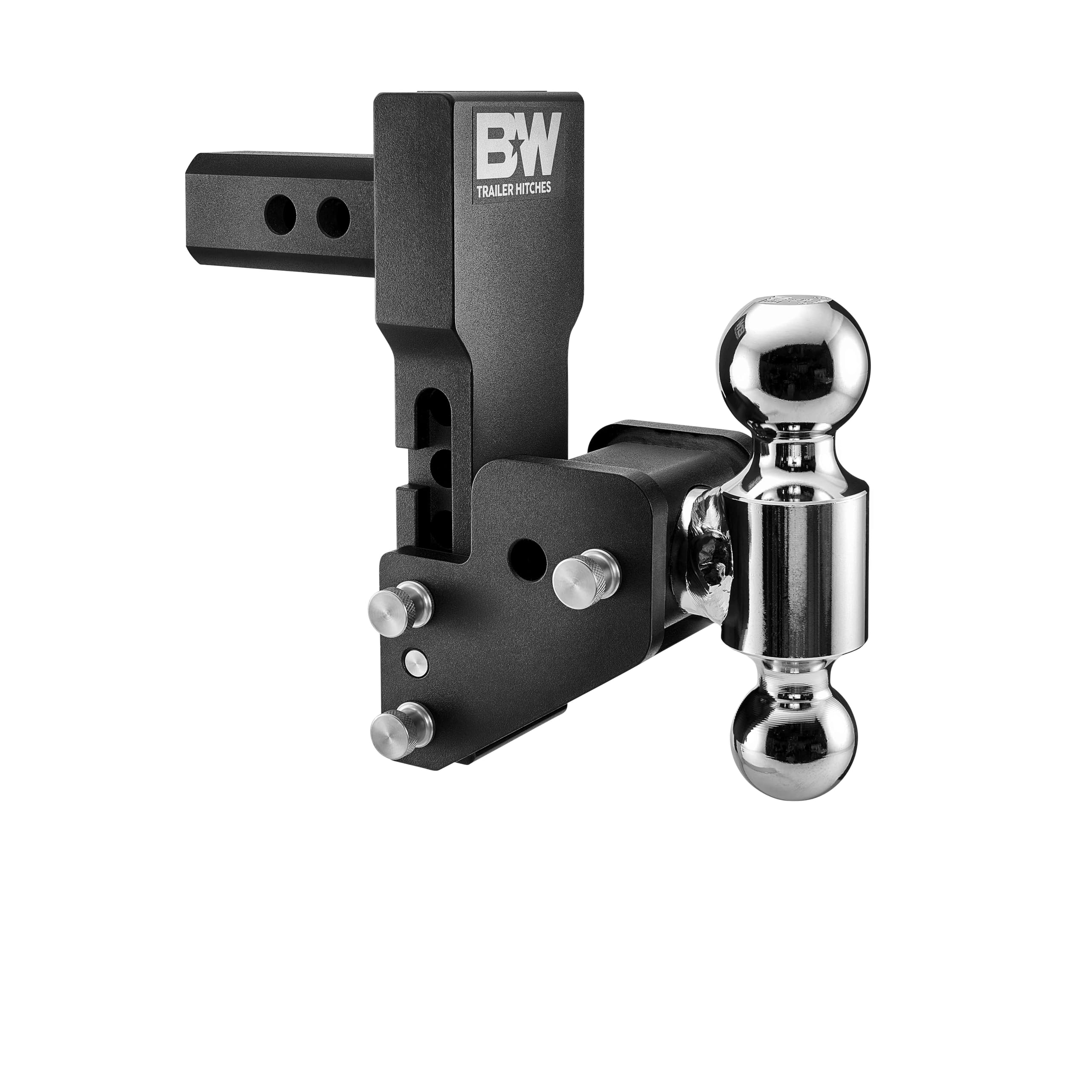 B&W Trailer Hitches MultiPro Tow & Stow Adjustable Trailer Hitch Ball Mount Compatible with MultiPro Tailgate - Fits 2" Receiver, Dual Ball (2" x 2-5/16"), 4.5" Drop, 10,000 GTW -TS10065BMP