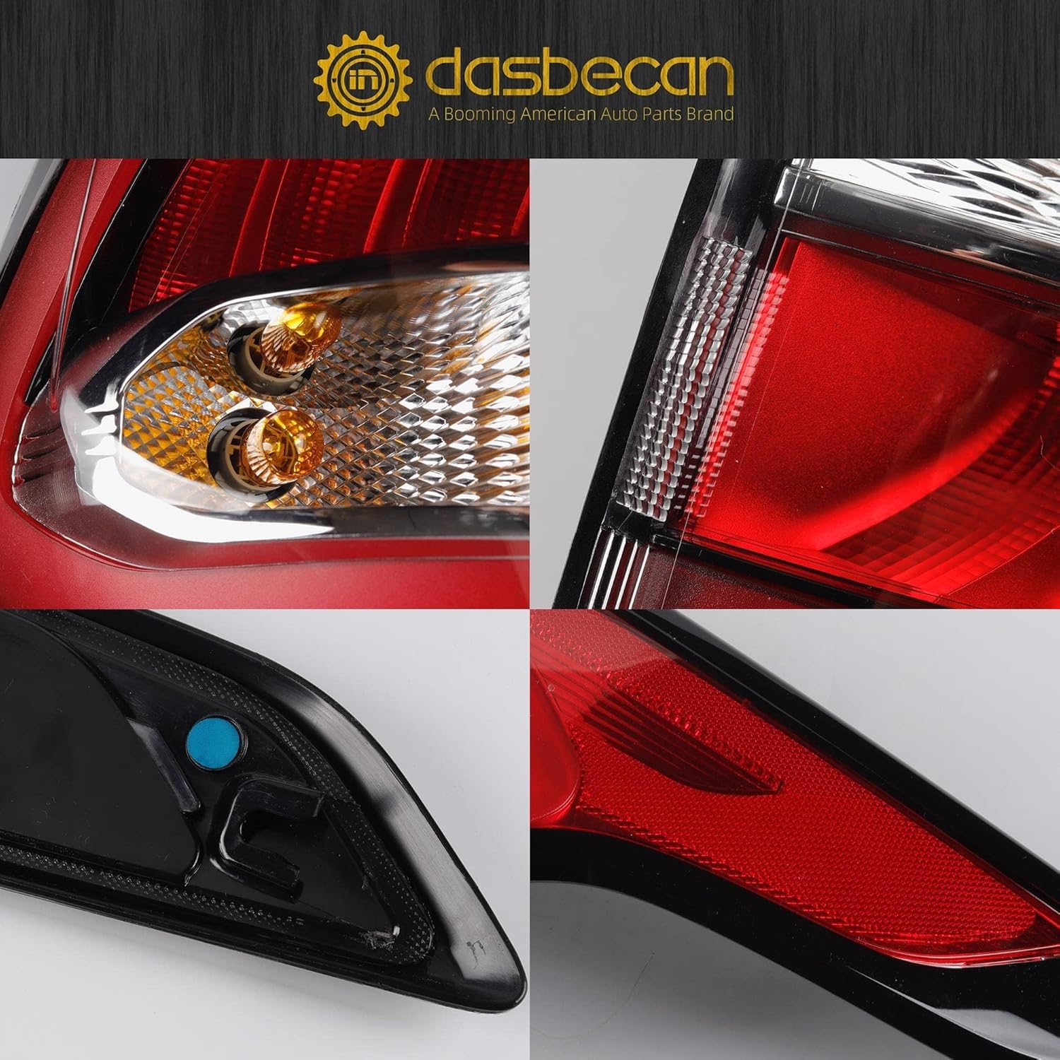 Dasbecan Right Passenger Side Tail Light Assembly with Bulb Compatible with Ford Escape Kuga 2017 2018 2019 Brake Rear Lamp