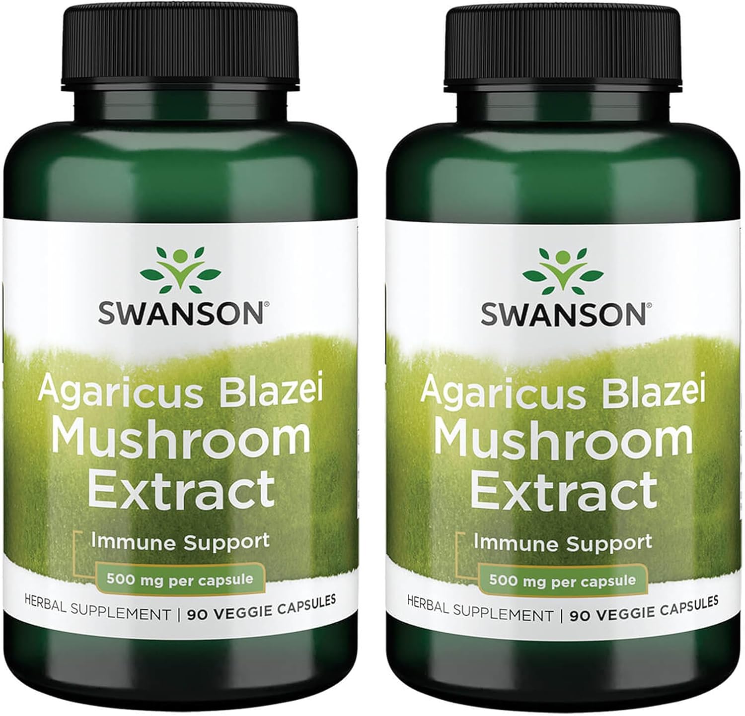 Swanson Agaricus Blazei Mushroom Extract 500 Milligrams 90 Veg Capsules (2 Pack)