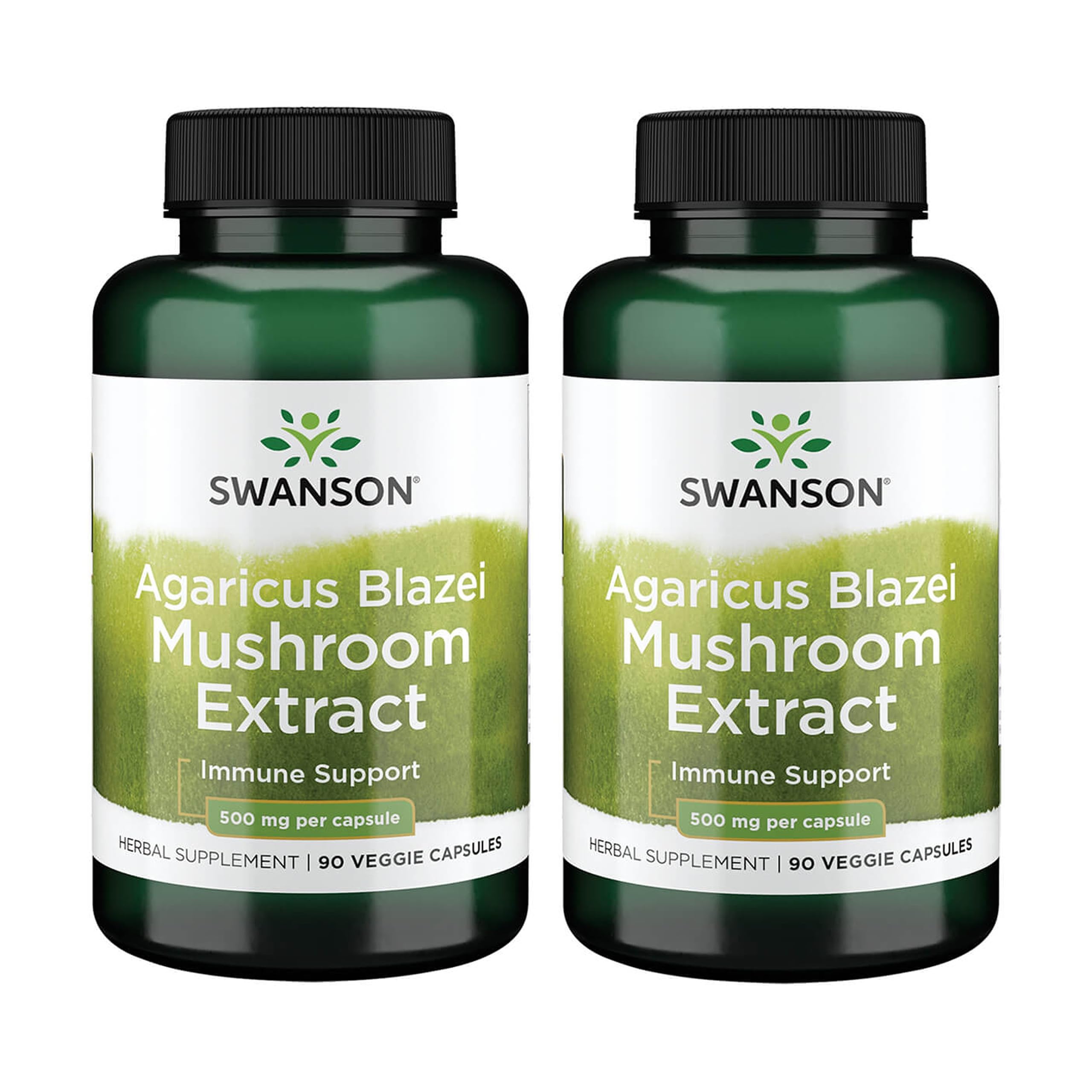 Swanson Agaricus Blazei Mushroom Extract 500 Milligrams 90 Veg Capsules (2 Pack)