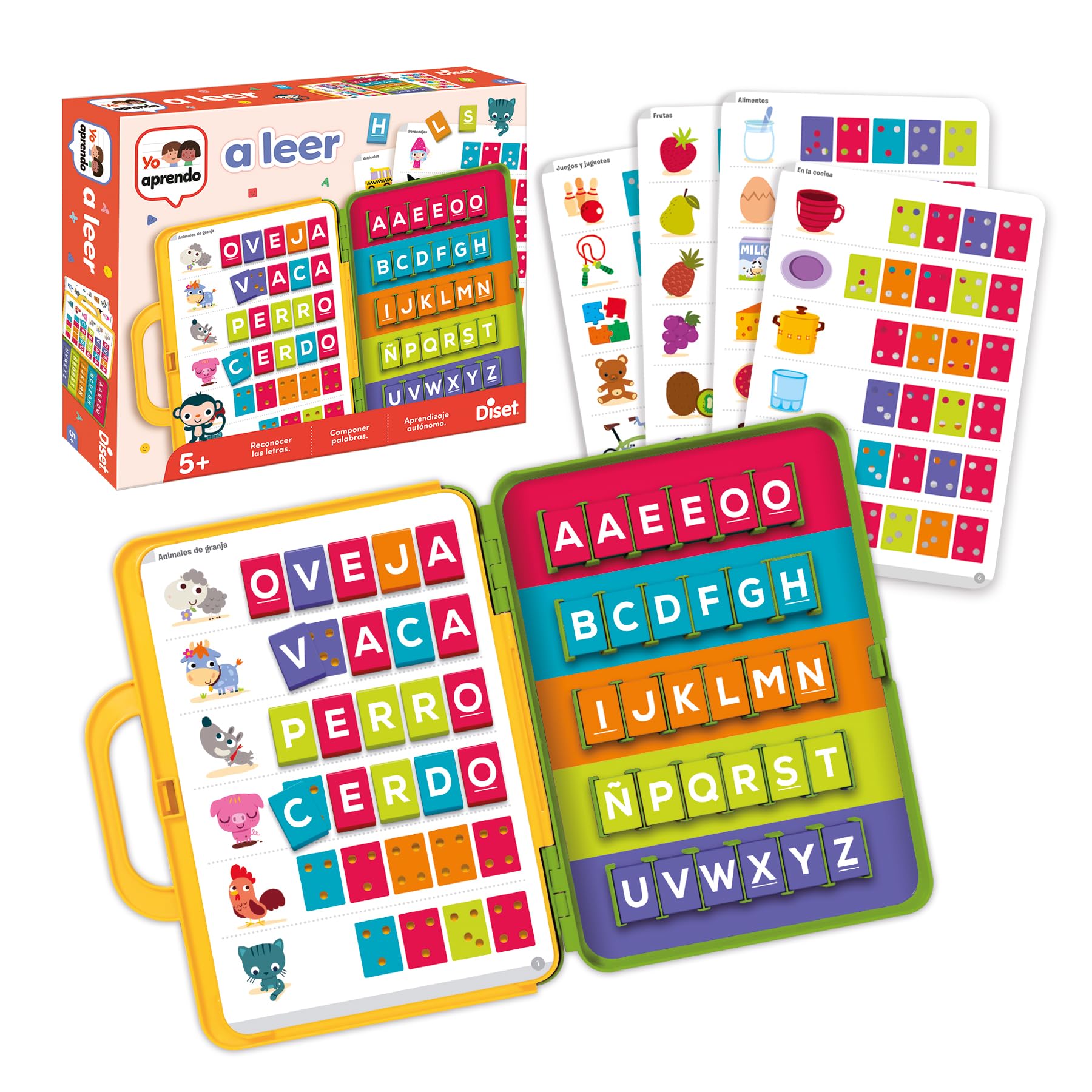 Diset Yo Aprendo a Leer Juguetes Educativos 5 Años | Juego para Aprender a Leer | Dificultad Progresiva | Maletín Educativo Autocorrectivo