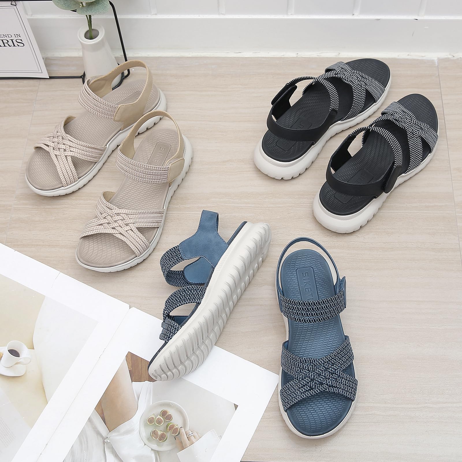 Meik Mangni Sandalias Deportivas Mujer Verano Sandalias de Caminar Punta Abierta Moda Sandalias de Playa 35-42 EU