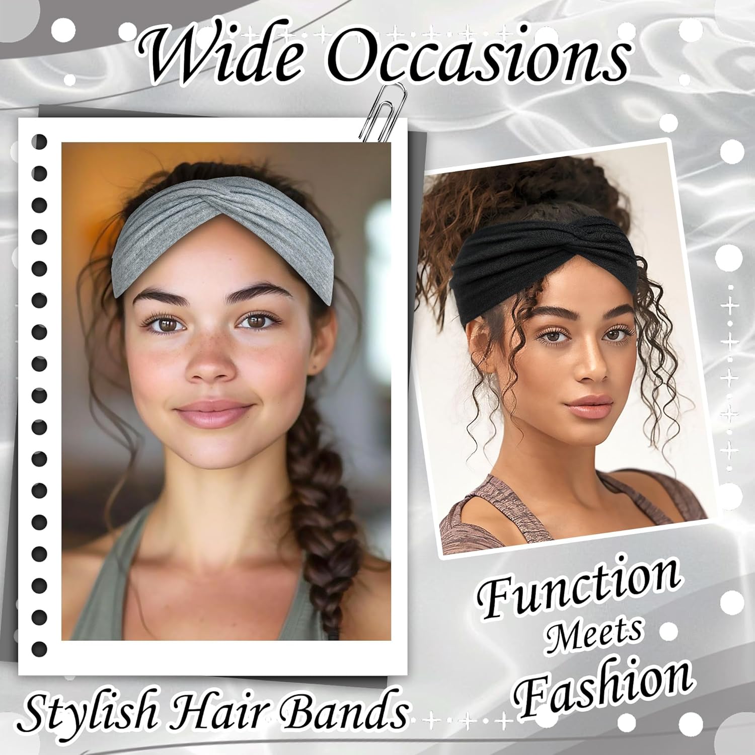 3 Pack Boho Headbands for Women Short Twist Turban Headbands Elastic Non Slip Hair Bands Womens Workout Hair Wraps Accessories - Image 6