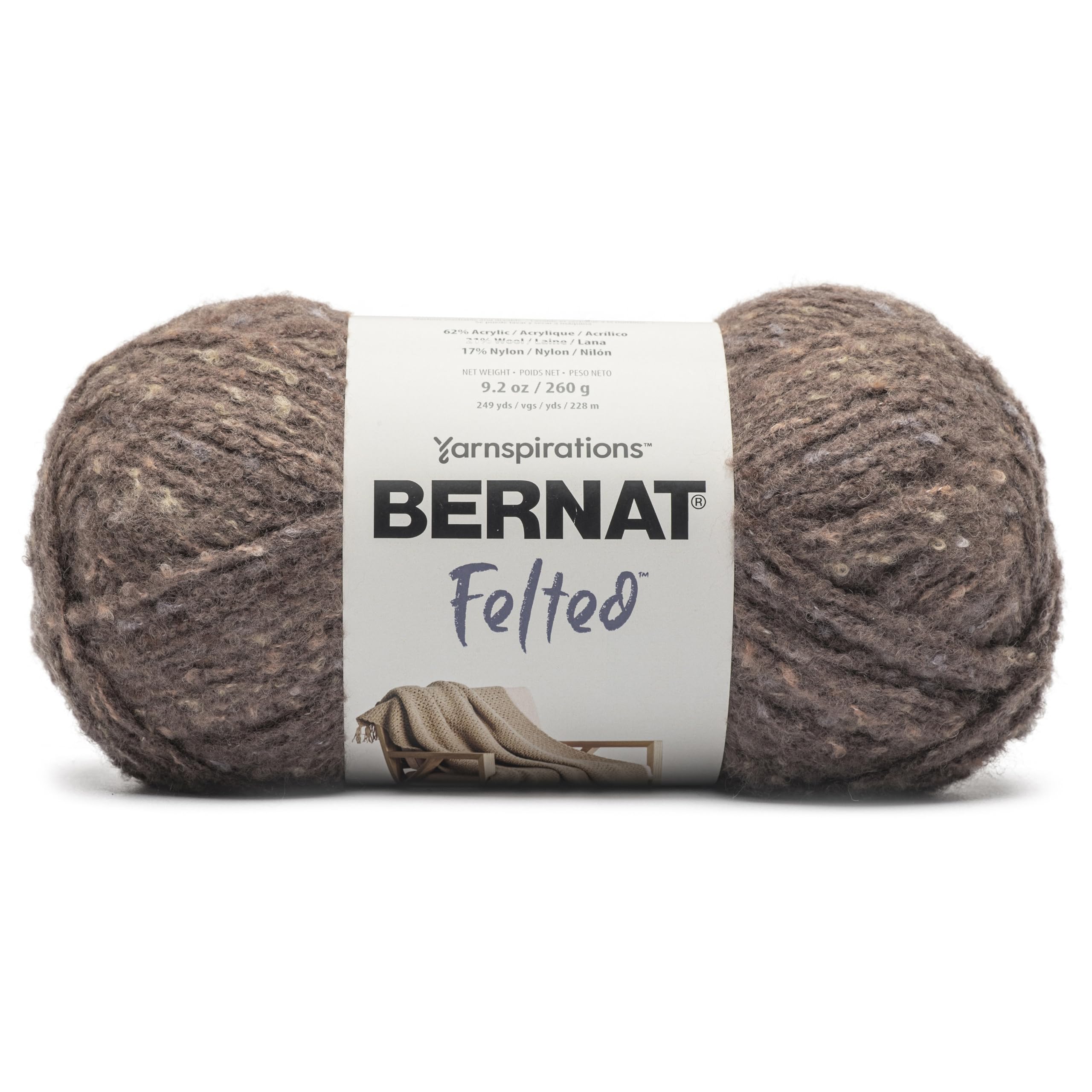 Fil feutré Bernat Cappuccino Fleck laine pour tricot et crochet