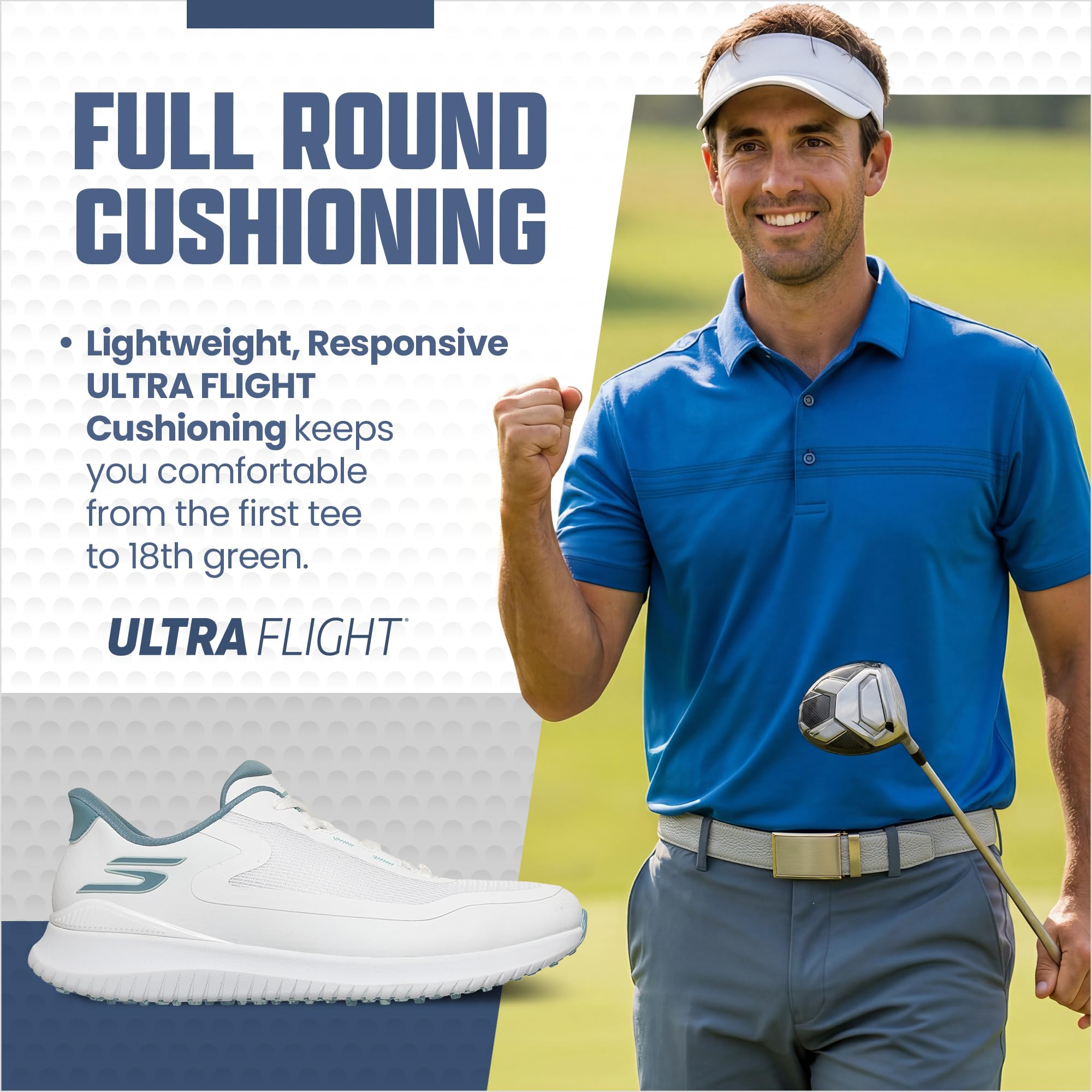 Skechers Mężczyźni Slip-ins: Go Golf Flight Spikeless Lace Up Mesh Sneakers For MenButy golfowe