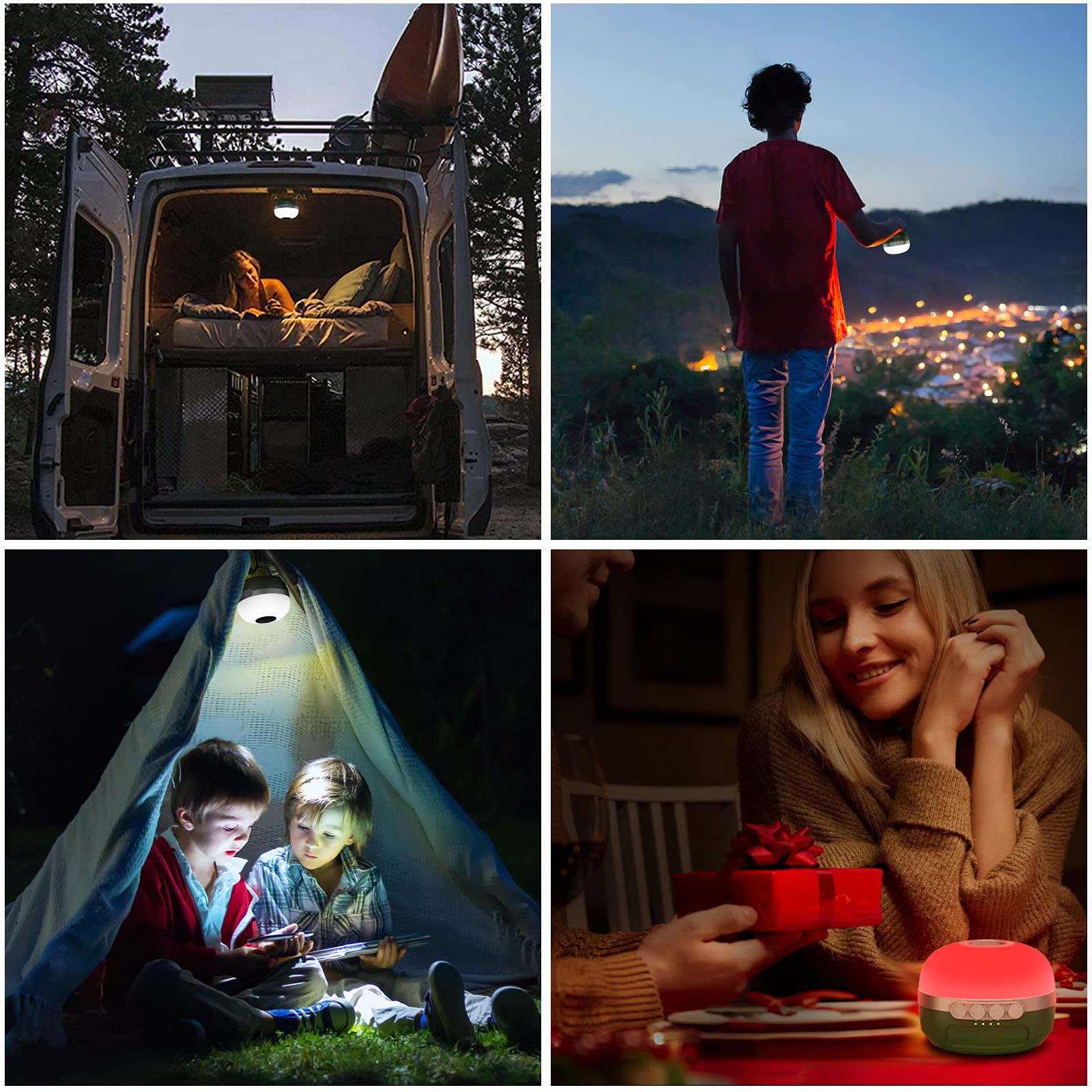 LED Campinglampe 8400mAh akku, RGB Farbwechsel Camping Laterne mit USB C Aufladbar, 5 Lichtmodi, Stufenloses Dimmen, Wasserdicht und Starker Magnet Camping Lampe für Wandern, Stromausfälle, Notfall