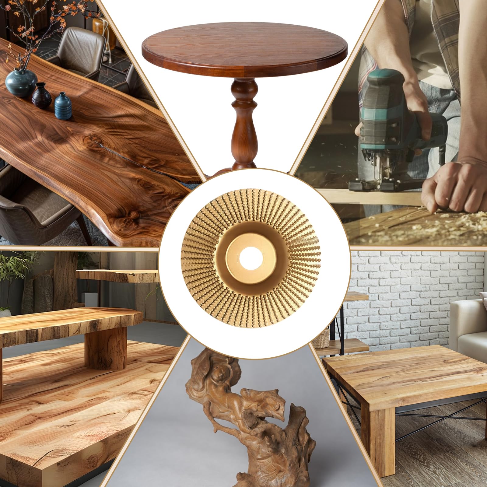 2 dischi abrasivi per legno da 125 mm per smerigliatrice angolare, disco abrasivo per legno in acciaio, disco da intaglio per legno per lavorazione del legno, forme, levigatura e intaglio