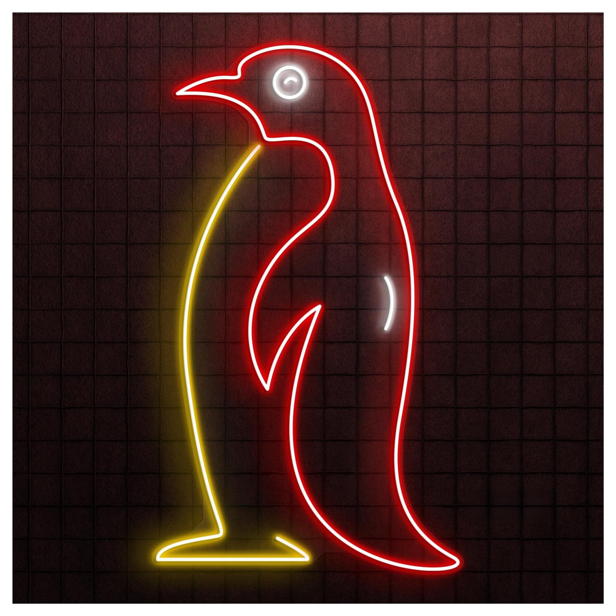 RONGCH Hanging Art Signs Penguin Neon Sign, Suitable for Kids Room Wall Decor with Brightness Adjustable 38cm