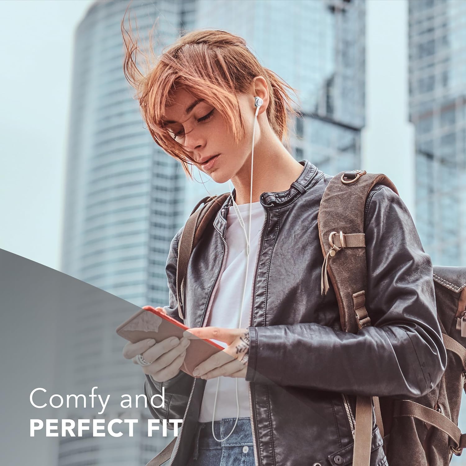 Capsula Earphones - Wired Earphones with Microphone - USB-C Compatibility - Metal Details - White