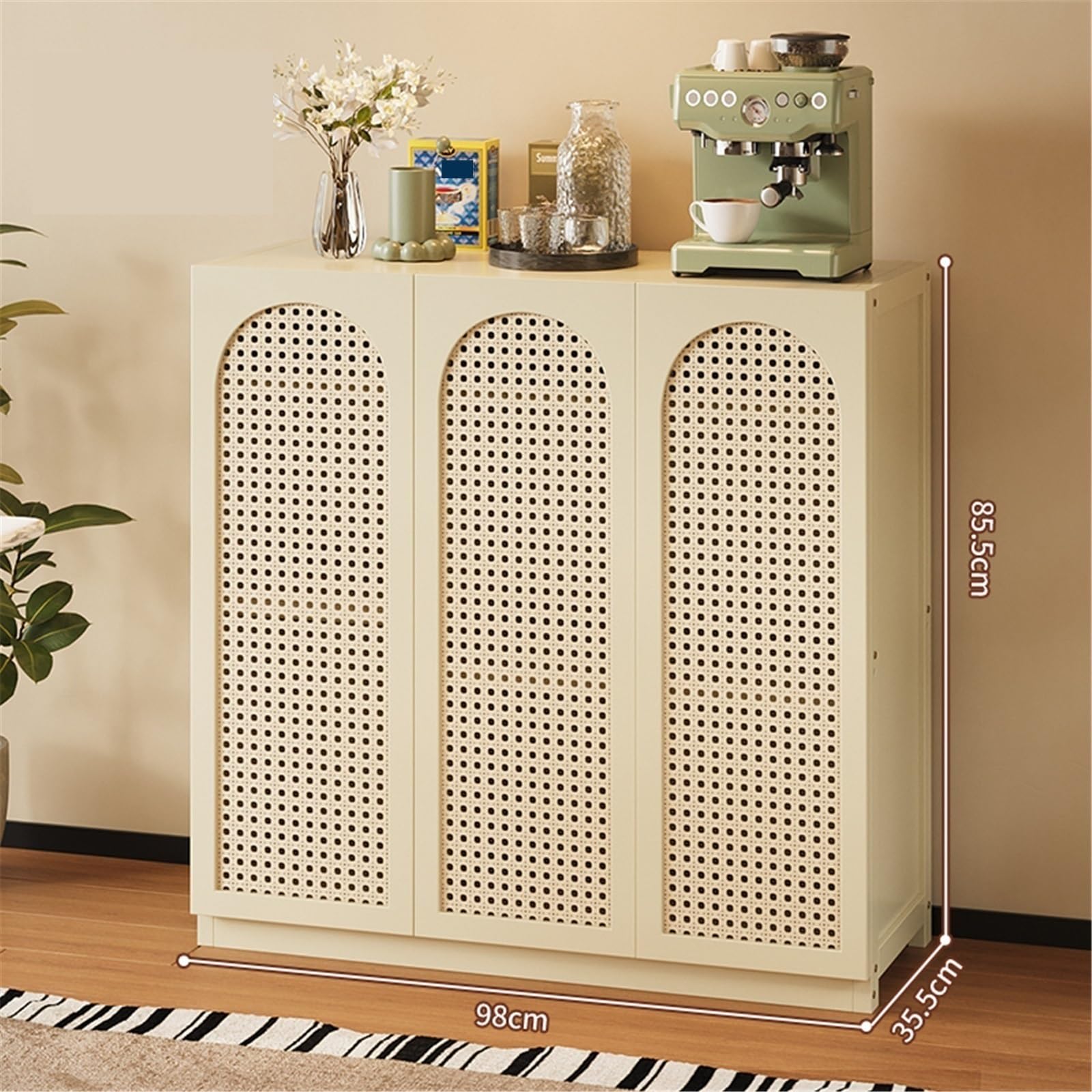 Armadio cucina Credenza da cucina retrò, soggiorno, ripostiglio, a pavimento stoccaggio(Bianco)
