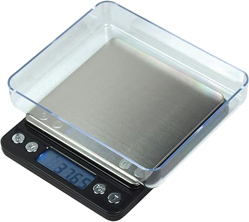 Horizon ACCT-500 - Báscula digital de bolsillo de alta precisión de 17.64 oz por 0.00 oz con bandejas