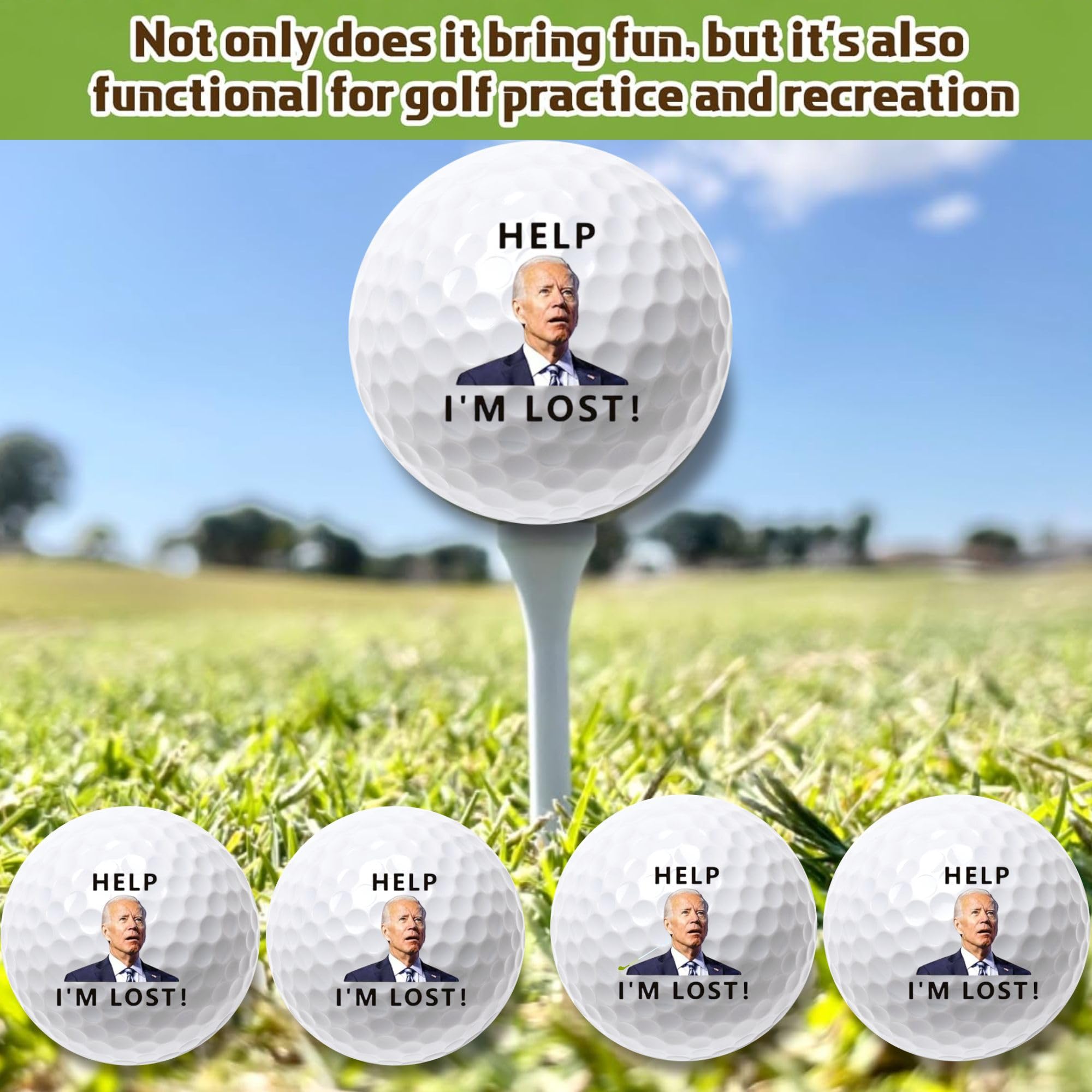 4 Pcs Funny Golf Balls for Birthday, Father’s Day Christmas Novelty Golfer Gift for Dad Coworkers Golfers Golf Lovers