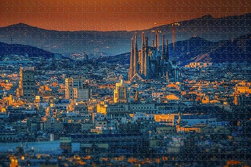 Basílica de España de la Sagrada Familia Barcelona Rompecabezas para adultos 1000 piezas de madera regalo de viaje recuerdo