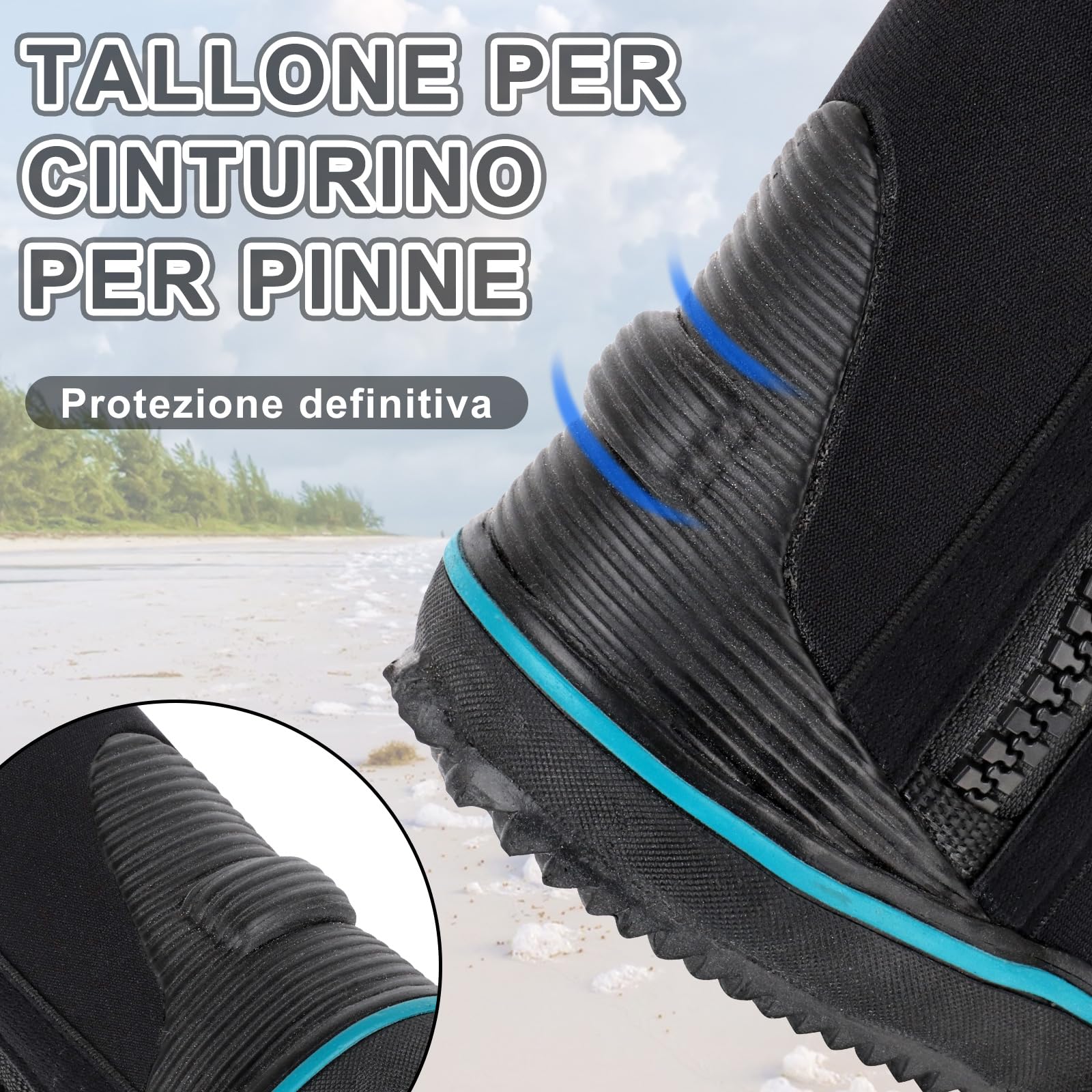 Gimilife Calzari Sub, Calzari da Subacquea 5mm, Calzari Sub Unisex, Calzari Surf con Suola Antiscivolo, per Beach Volley,Snorkeling, Immersioni subacquee, Surf