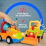 PREXTEX Voiture de télécommande (2 Paquet) Jouets pour enfants 3 Garçons de l'année & Filles - Camion et tracteur RC Voitures pour les jeunes enfants - Anniversaire pour 2-3 ans et plus