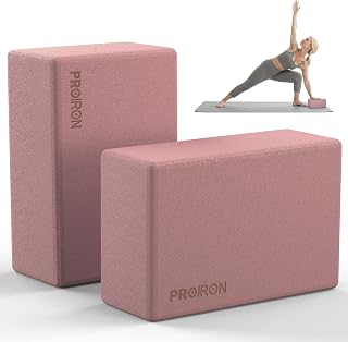 Yoga Blocks, 2 Pack Supportive High Density Premium Eva Foam, Soft Non-Slip Surface with Curved Edges Stretch Blocks For Yoga, Pilates, Stretching