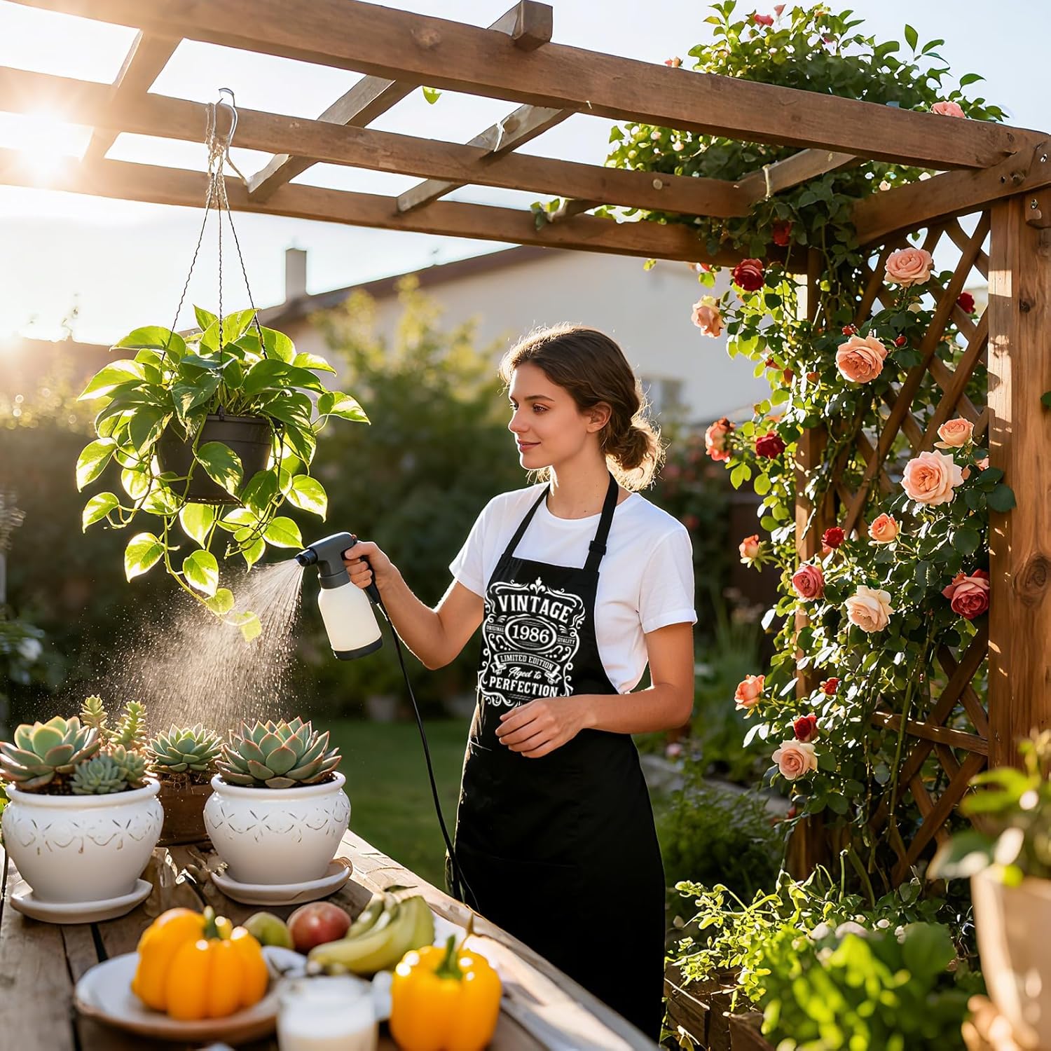 Vintage 1956 1966 1976 1986 Aprons for Women Men with 2 Pockets, Funny Birthday Gifts for Dad Mom Father - Image 2