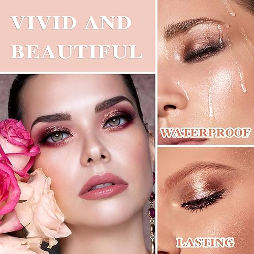 Miniatura 4 de Paleta de sombras de ojos desnudas de 12 colores, paleta de sombras de ojos nude mate natural, brillante, altamente pigmentada, juego de paleta de