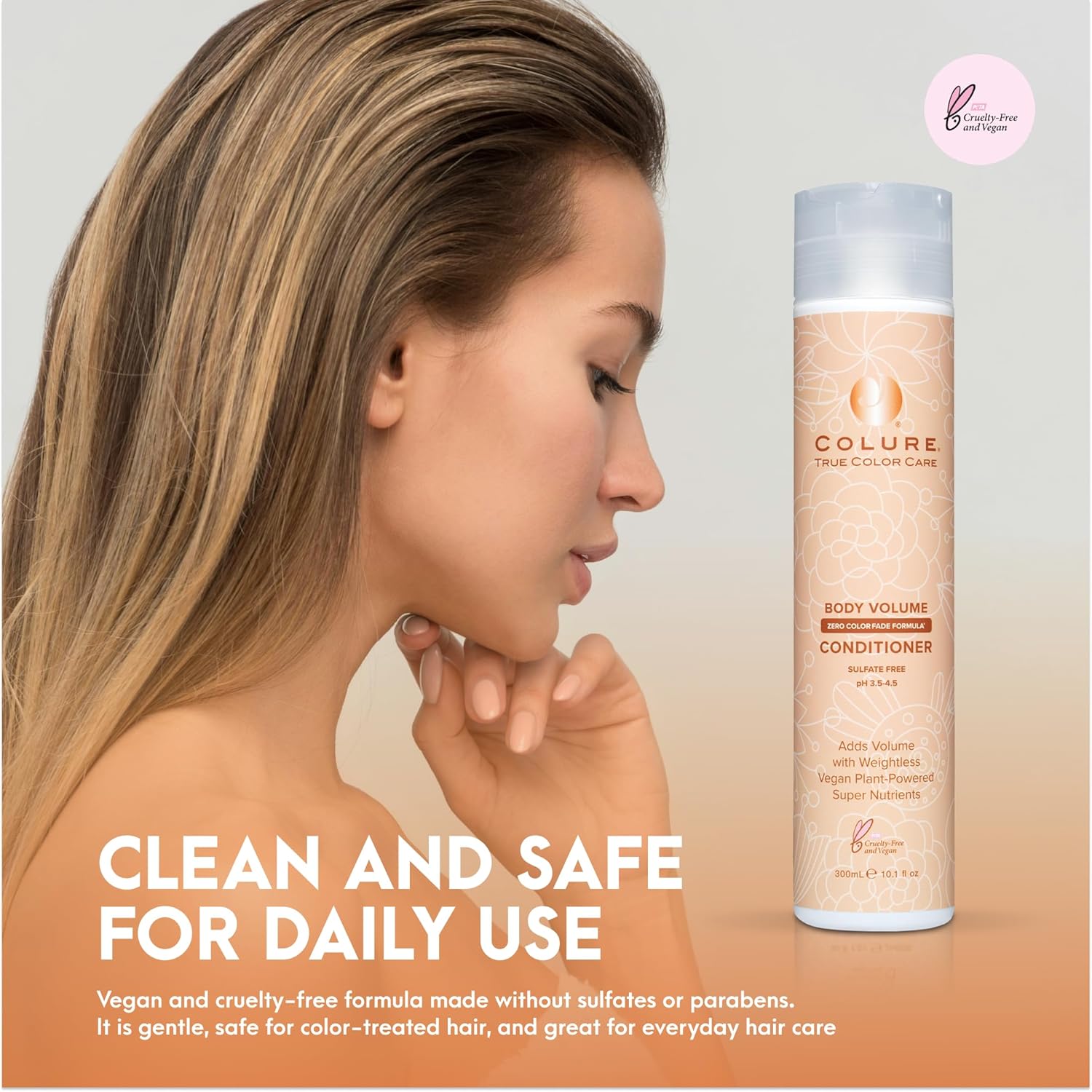 COLURE Body Volume Conditioner, 10 Fl Oz – Weightless Thickening Hair Treatment for Fine Damaged Hair, Vegan Hydrating - Image 5