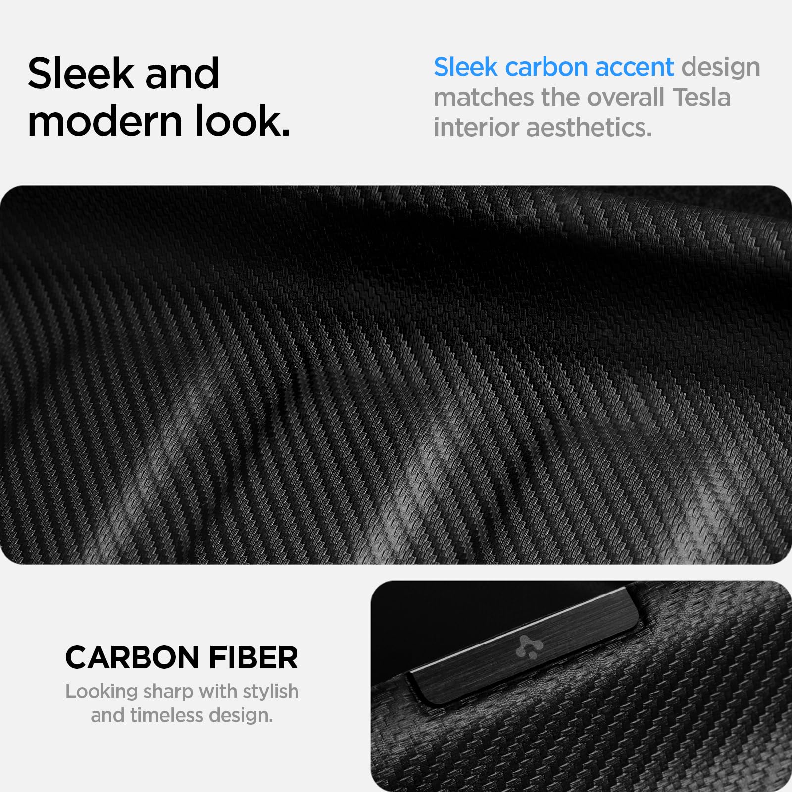 Spigen Tesla Model Y (~2024) Alfombrilla Trasera para Maletero, Alfombrillas para Todo Clima, Revestimiento para Maletero, Material Impermeable, fácil de Limpiar, diseñado para Modelo Y - Carbono