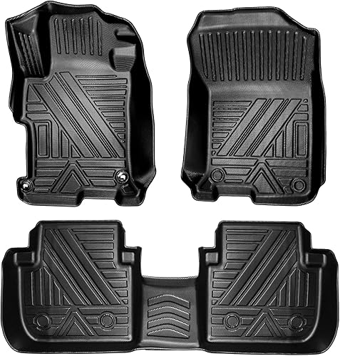 KMF Alfombrillas para Honda Accord 2013, 2014, 2015, 2016, 2017, 1 y 2 fila, juego completo de alfombrillas negras para todo tipo de clima, forro de