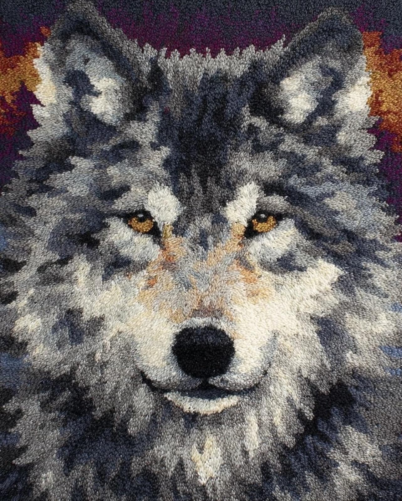 Wallphantom Latch Hook Rug Kits for Adults Beginners,Wolf