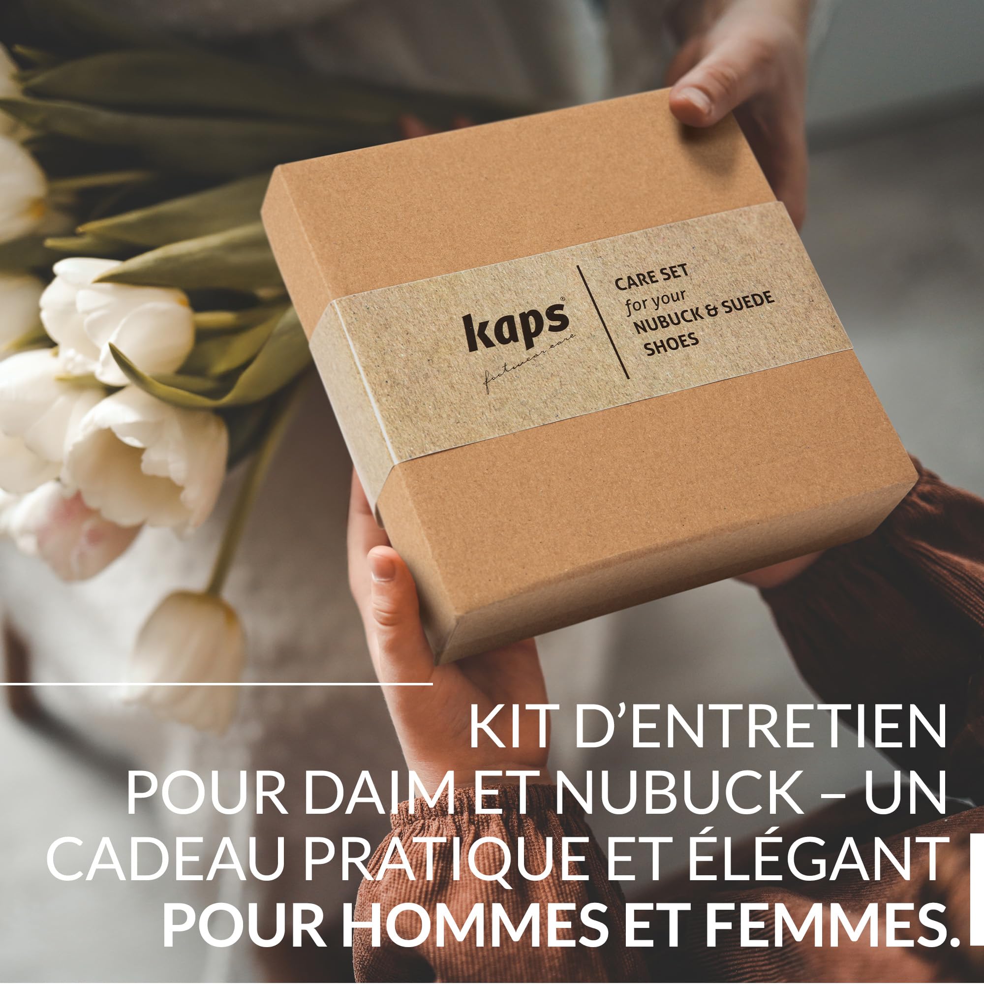 Kit Kaps Complet de Nettoyage et Entretien des Chaussures, Ensemble d'Entretien pour Bottes et Chaussures en Nubuck et en Daim, Kit de Nettoyage avec Boîte-Cadeau