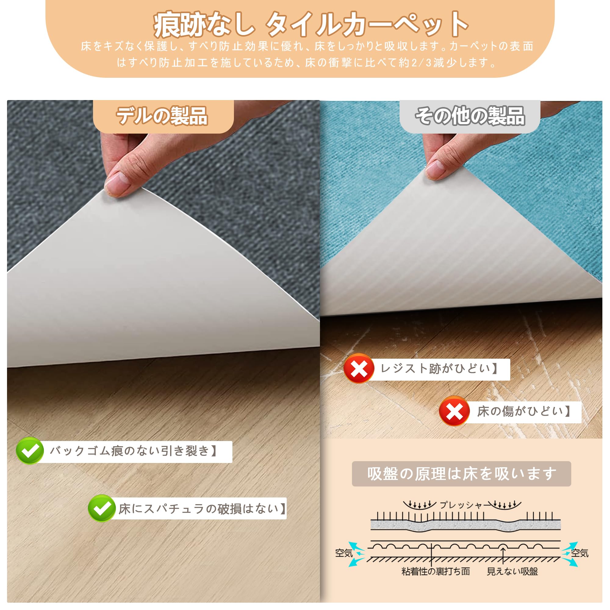 Amazon.co.jp: 【Amazon 限定ブランド】廊下用カーペット 吸着 滑り 