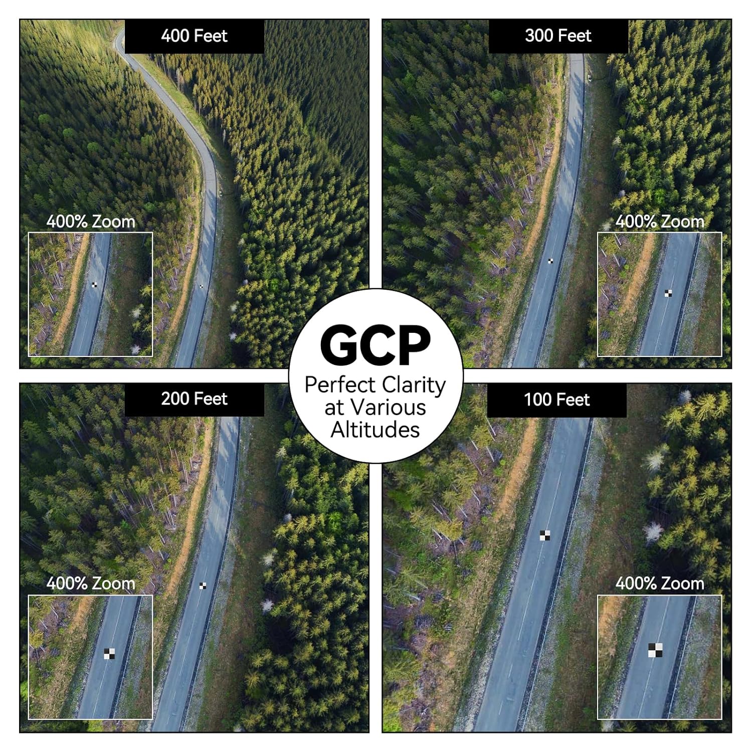 24''X24'' Drone Survey Ground Control Point GCP, UAV Aerial Survey Mapping Target, GCP Survey with Center Pass Through, Visible from 400 Feet, Compatible with Surveying Equipment, 2 pcs