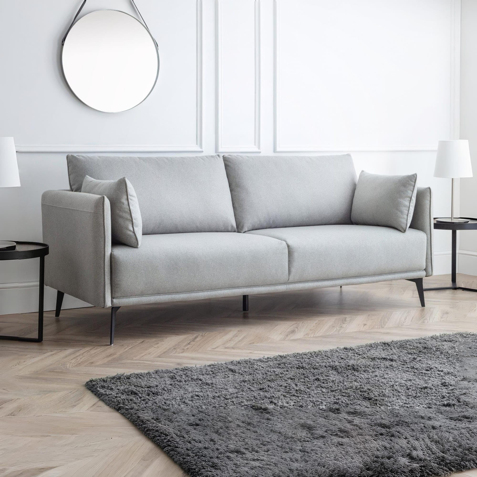 Julian Bowen Rohe 3 Seater Sofa, Platinum Grey
