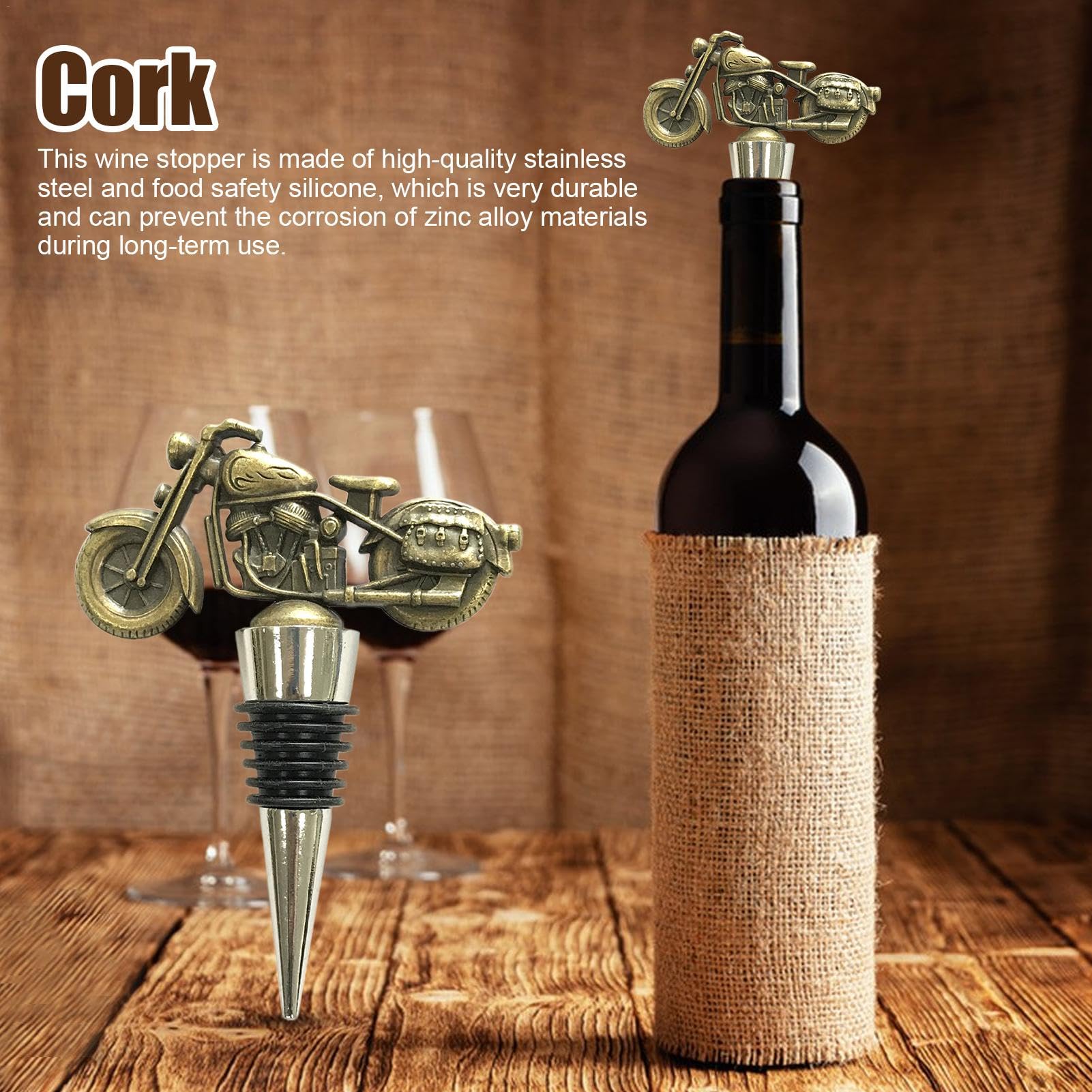 Amazon｜Kezvmhy ヴィンテージボトルストッパー、バイクワイン
