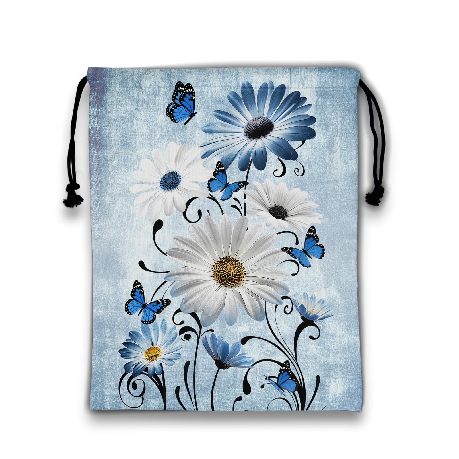Daisy Flowers Gymnastics Grip Bag Blue Rustic Adjustable Small Gym Grip Bag for Men Women