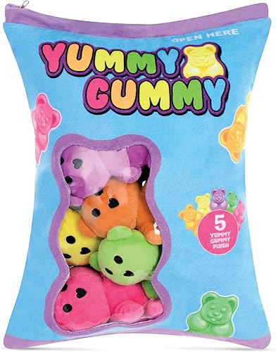 iscream Juega con tu comida! Deliciosas gomitas con aroma a fresa, juego de almohada de forro polar con detalles bordados
