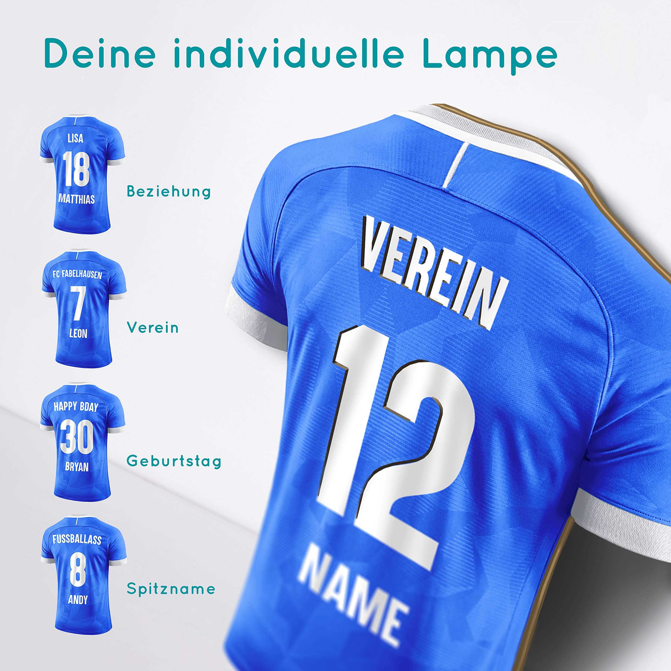 Elbeffekt Trikotlampe für Darmstadt Fans aus Holz - personalisierbares Geschenk - schenke Dein individuellen Darmstadt Fanartikel aus Echtholz