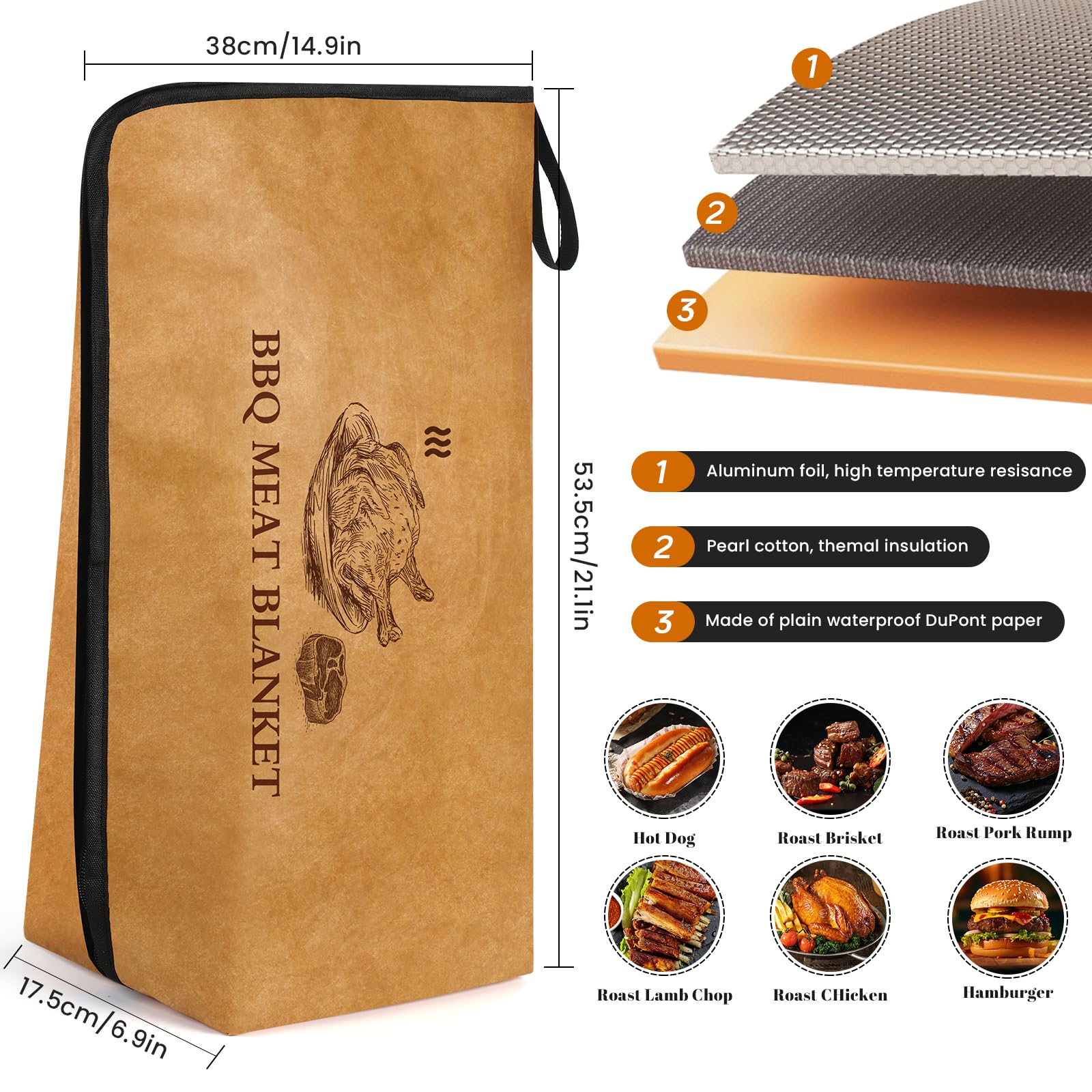 BBQ Blanket for Resting Meat,Smoker Accessories Meat Insulated Blanket, 21