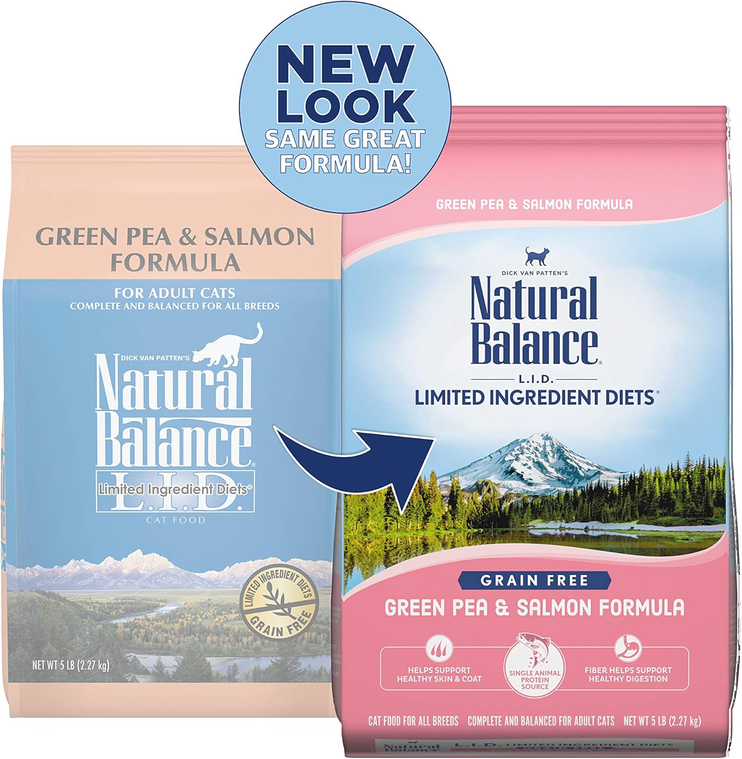 Natural Balance Limited Ingredient Diet Green Pea & Salmon | Grain-Free Dry Adult Cat Food | 5-lb. Bag