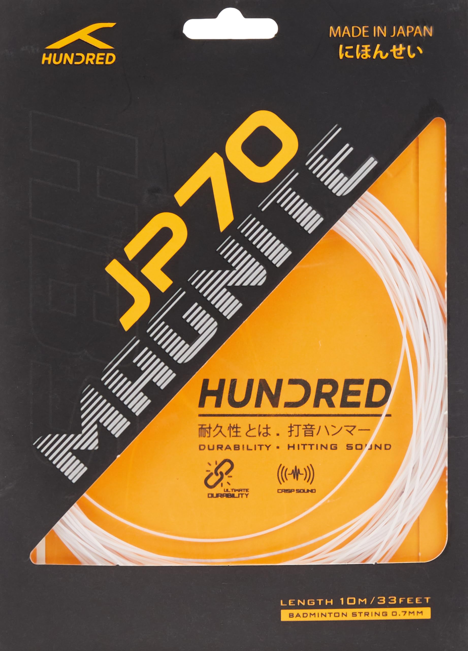 Hundred JP 70 Magnite Badminton String | 0.70 mm High Repulsion & Control | Superior Tension Hold & Shock Absorption | Crisp Hitting Sound | Made in Japan (Ice White)-image-46