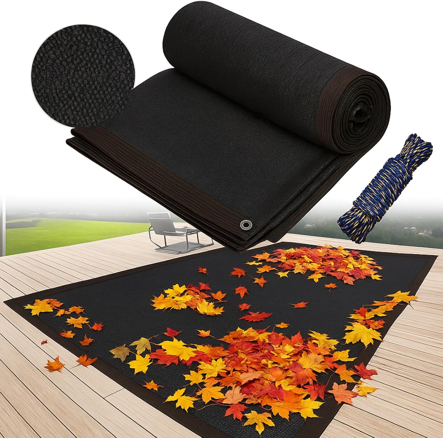 26 x 26ft Pool Leaf Net Cover for Inground Pool Mesh Cover with Reinforced Edge Rope Rectangle Safety Net for Autumn Winter Summer Black 26 x 26ft