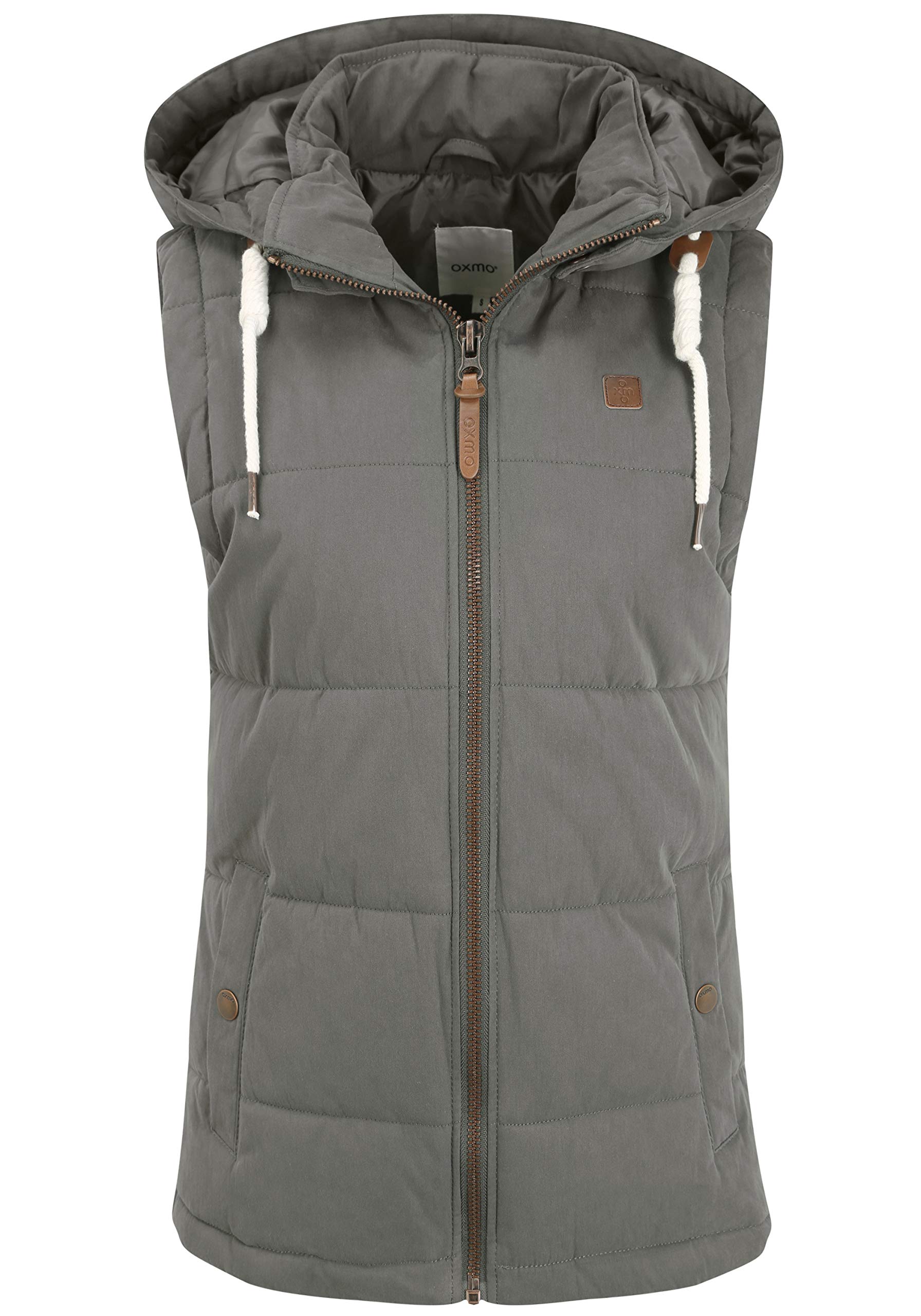 OXMO OXLew Damen Weste Steppweste Outdoor Weste mit Kapuze Eingrifftaschen Baumwollmischung Regular fit