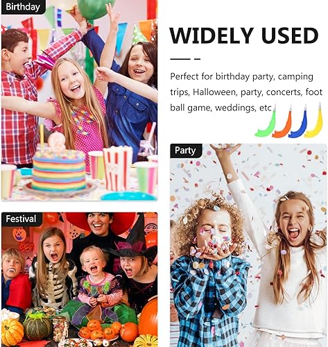 Miniatura 7 de jojofuny Juguetes para niños, cuerno de aire, 4 piezas, juguete de plástico, magnífico surtido de silbato para niños, juguetes de cuerno de Hashaná