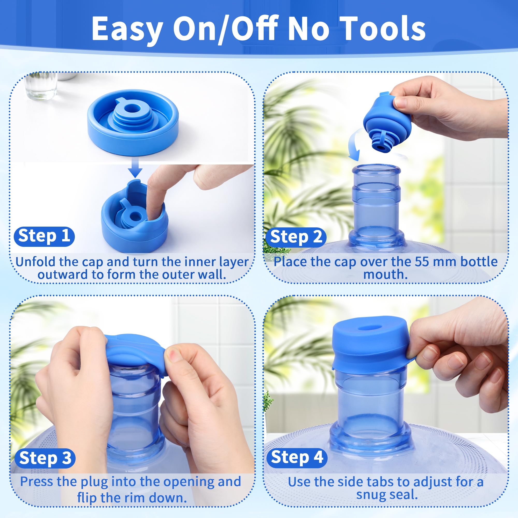 5 Gallon Water Jug Caps - Spill-Proof Replacement -6