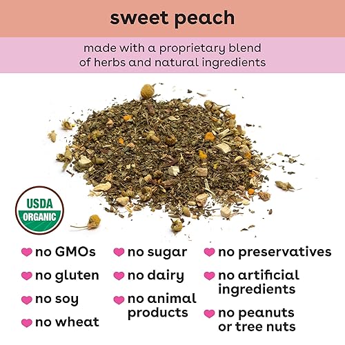 Miniatura 7 de Bamboobies Té de embarazo para apoyo de lactancia  20 bolsas de té  Melocotón dulce  Calma la acidez estomacal  Orgánico, sin OMG, sin cafeína y sin