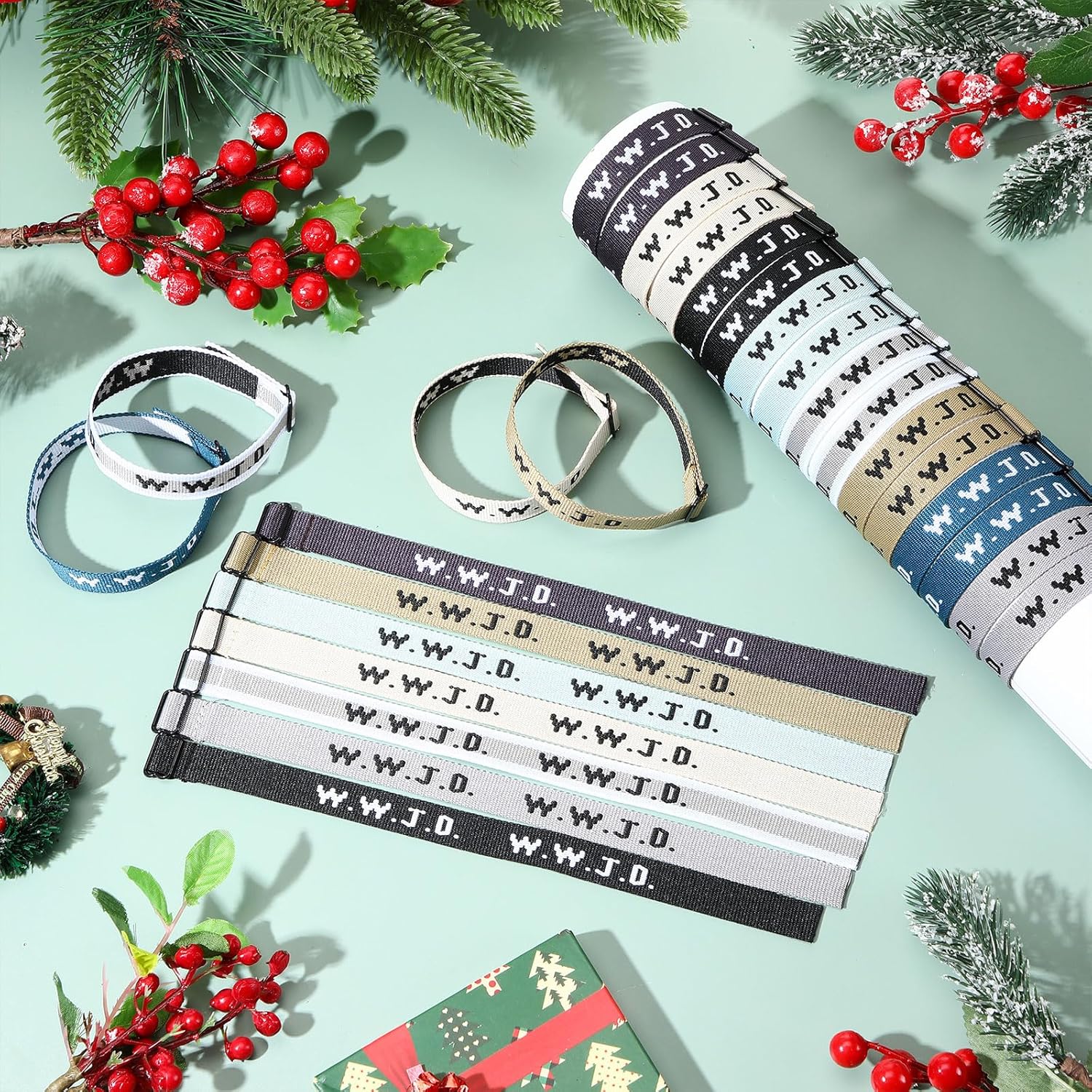 XunYee 80 Pcs WWJD Webbing Bracelets Wristband What Would Jesus Do Adjustable Religious Bracelets for Fundraisers