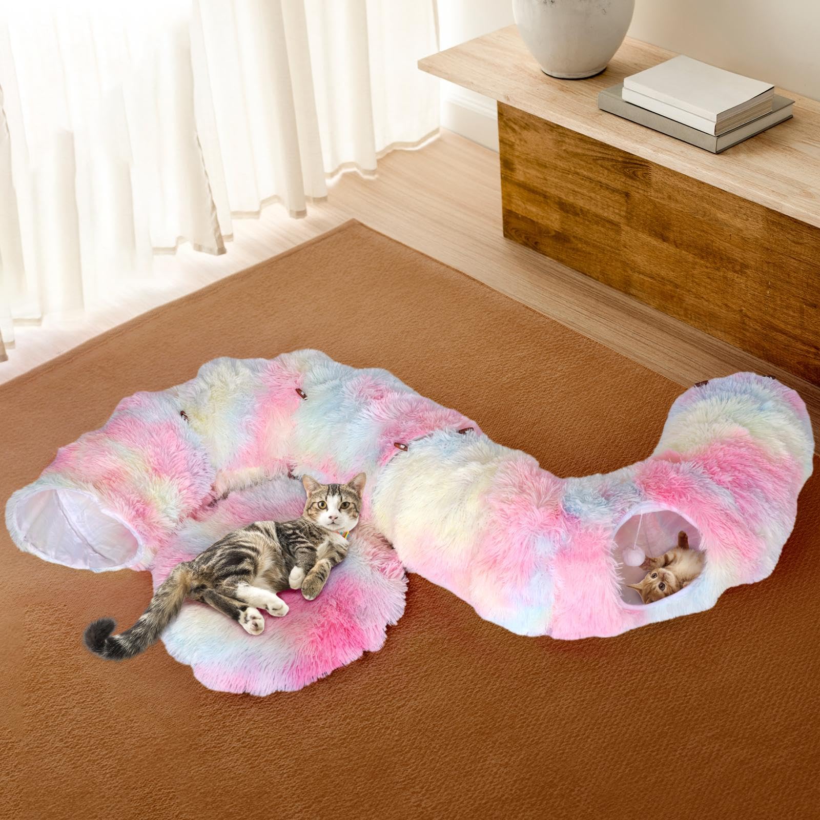 Cama para Gatos, Casa para Gatos, Juguete para Gatos, Cueva Plegable para Gatos, Cama para Mascotas Pequeñas (Gatitos), Colorful