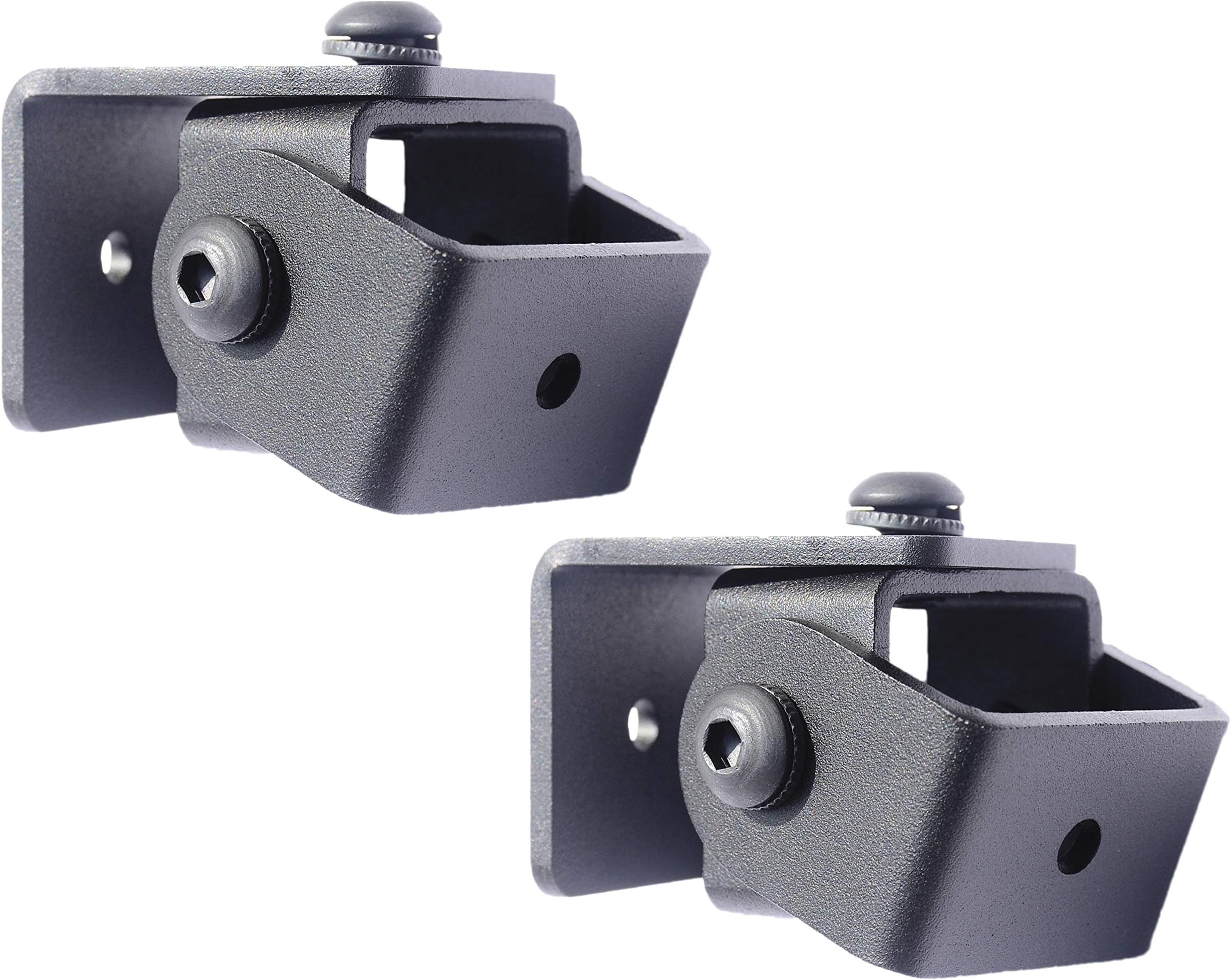 SAFWE® - SM-02 Speaker Wall Mount Stand - Bracket 2 Nos for 5 mm & 6.35mm (¼ inch) Thread Hole/Keyhole Speakers Universal Speaker Stand (Materiel : Metal/Color : Black)