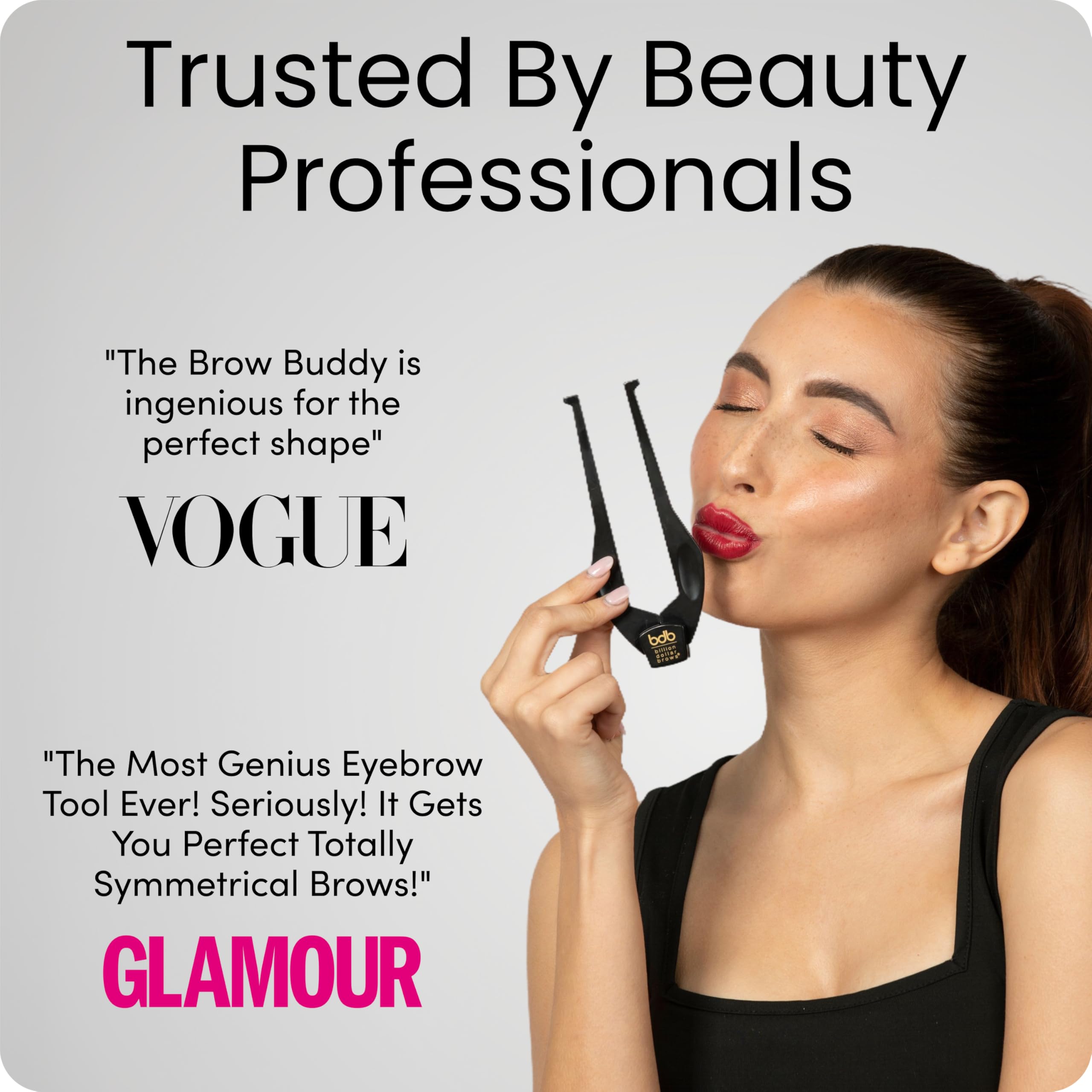 billion dollar brows 2-częściowy zestaw do brwi Buddy Contour Stencil Microblading do symetrycznych brwi, czarny