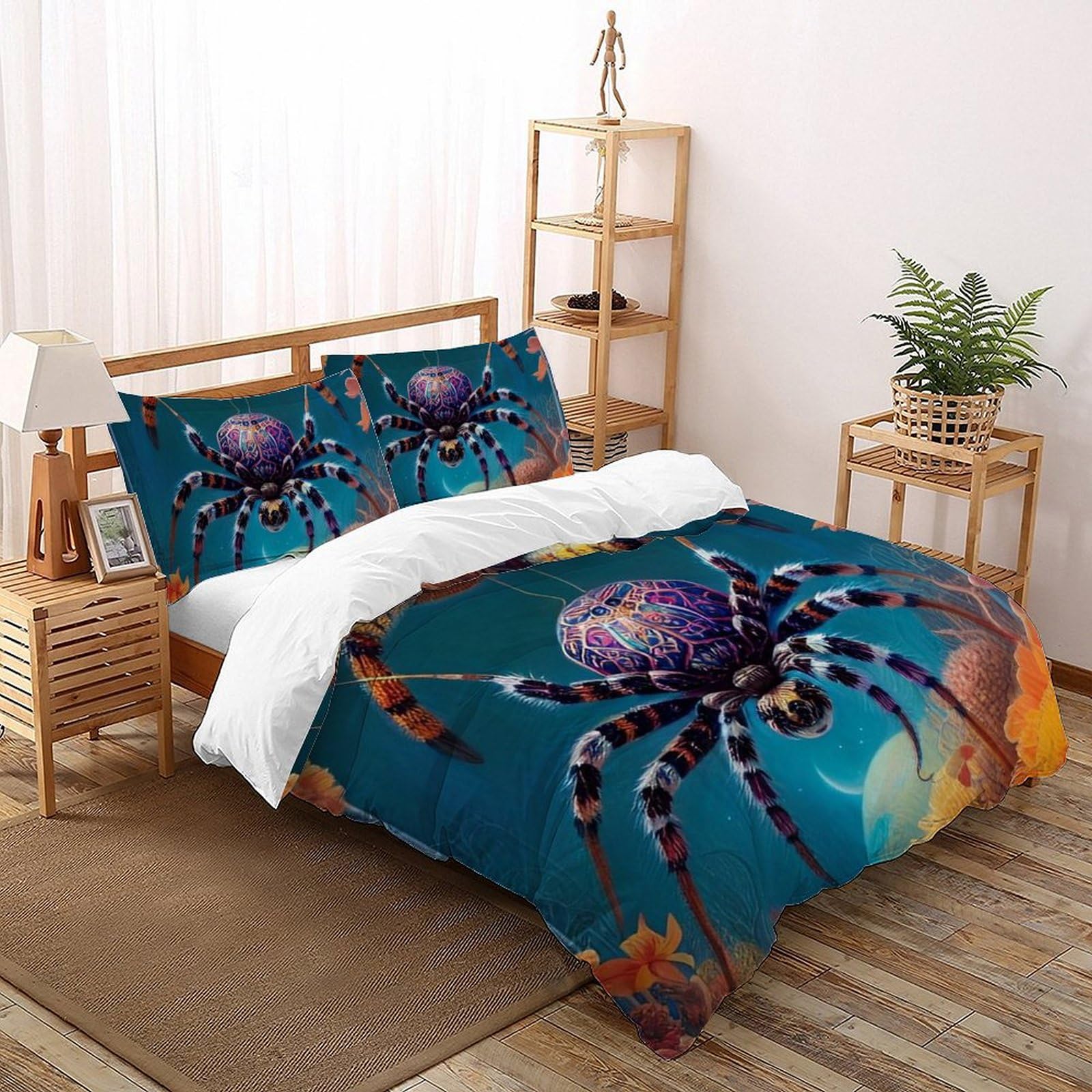 Housse de couette araignée 3D en microfibre pour lit enfant king size 220x240
