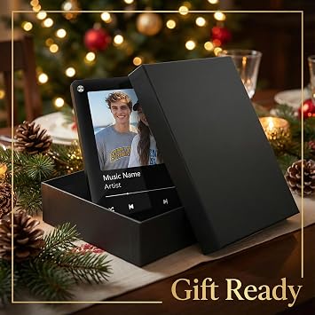 Custom Spotify Song Plaque with Picture - Plays Music When Clicked - Personalised Music Frame & Moving Picture Frame - Unique Anniversary Birthday Gift for Couple, Boyfriend, Girlfriend