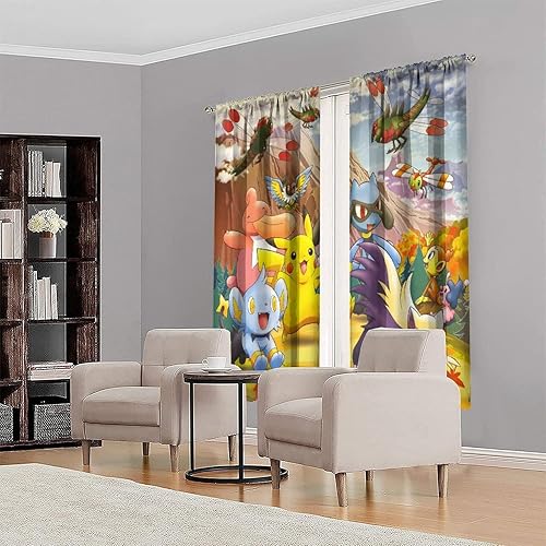 Miniatura 5 de NUOMANAN Cortinas opacas para habitación de niños, 55 x 63 pulgadas, cortinas opacas con bolsillo para barra, cortinas opacas con aislamiento